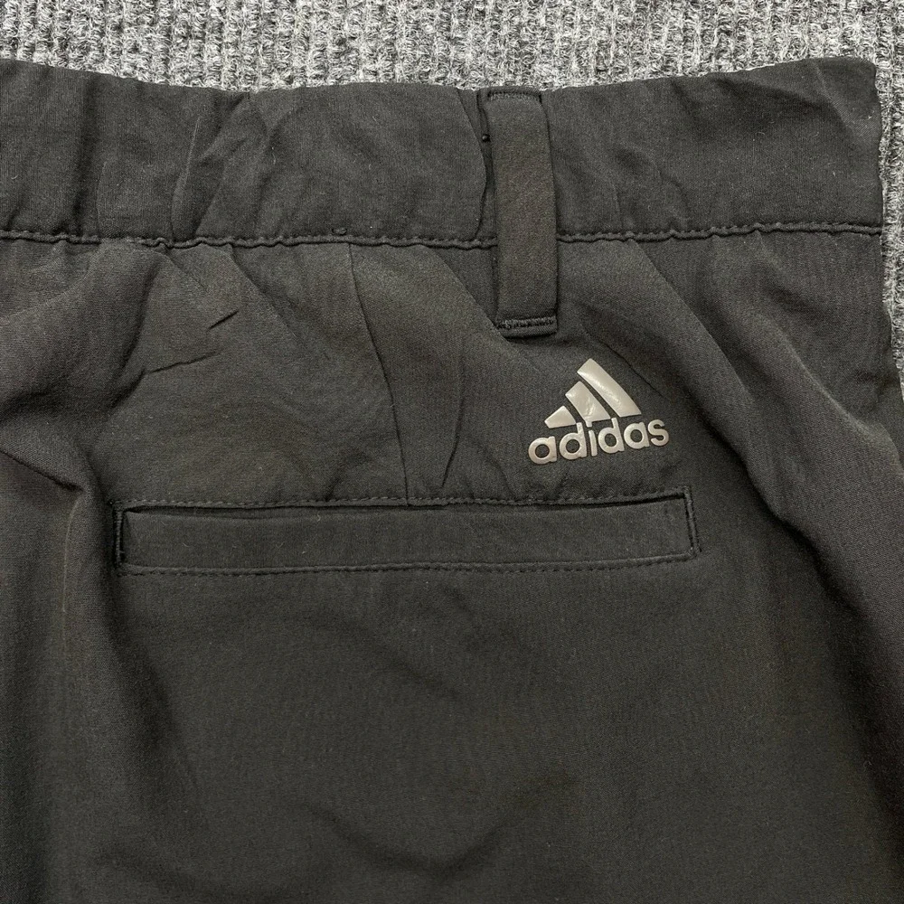 adidas Golf Shorts Mens Size 38 Black Flat Front Stretch Performance Activewear